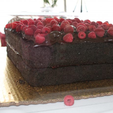 The chocolate raspberry double decker cake