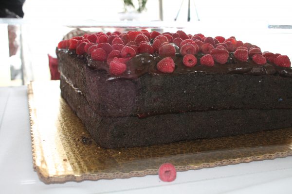 The chocolate raspberry double decker cake